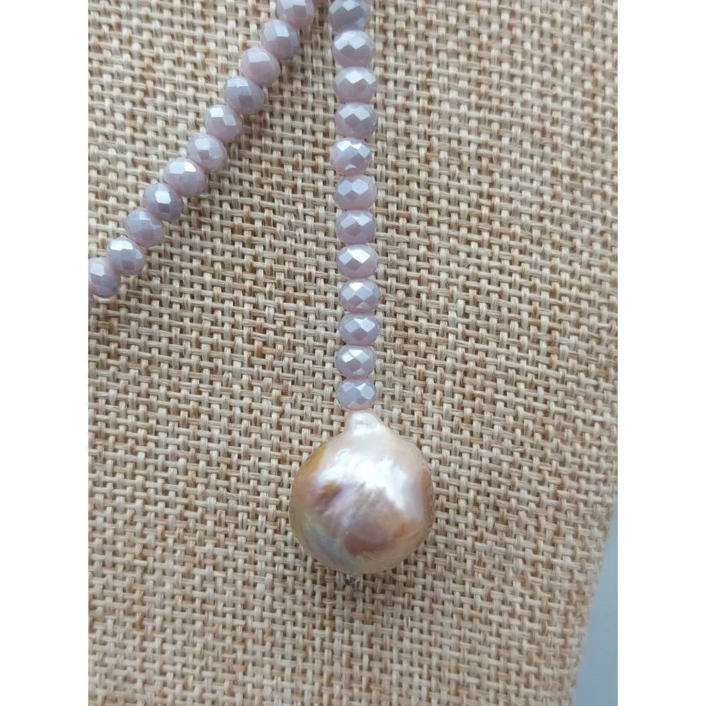 Jules NWT Purple Crystal Bead Wrap Look Necklace Long Layered Look